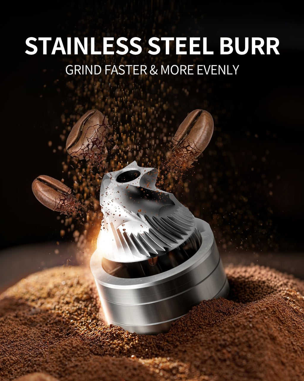 Manual Stainless Steel Burr Coffee Grinder S3230