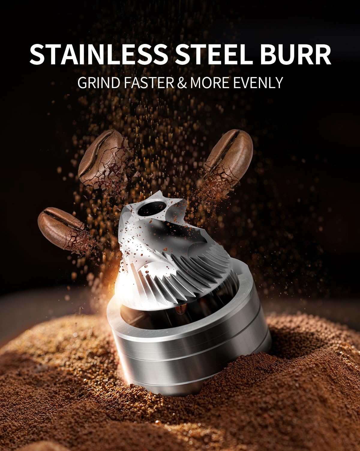 Manual Stainless Steel Burr Coffee Grinder S3230