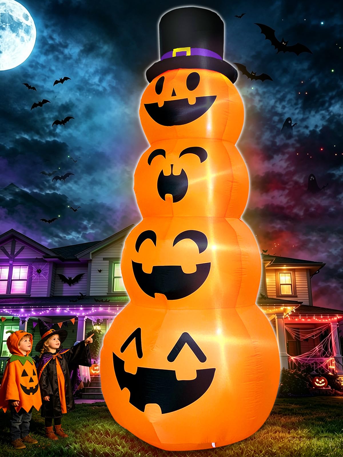 12FT Giant Witch Pumpkin Halloween Inflatables H69402
