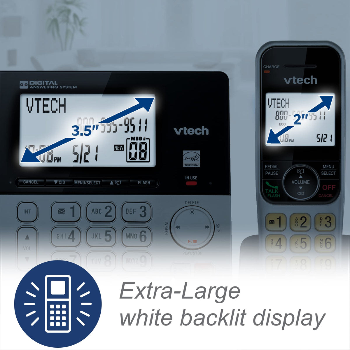 Corded/Cordless Phone System with 2 Handsets I537