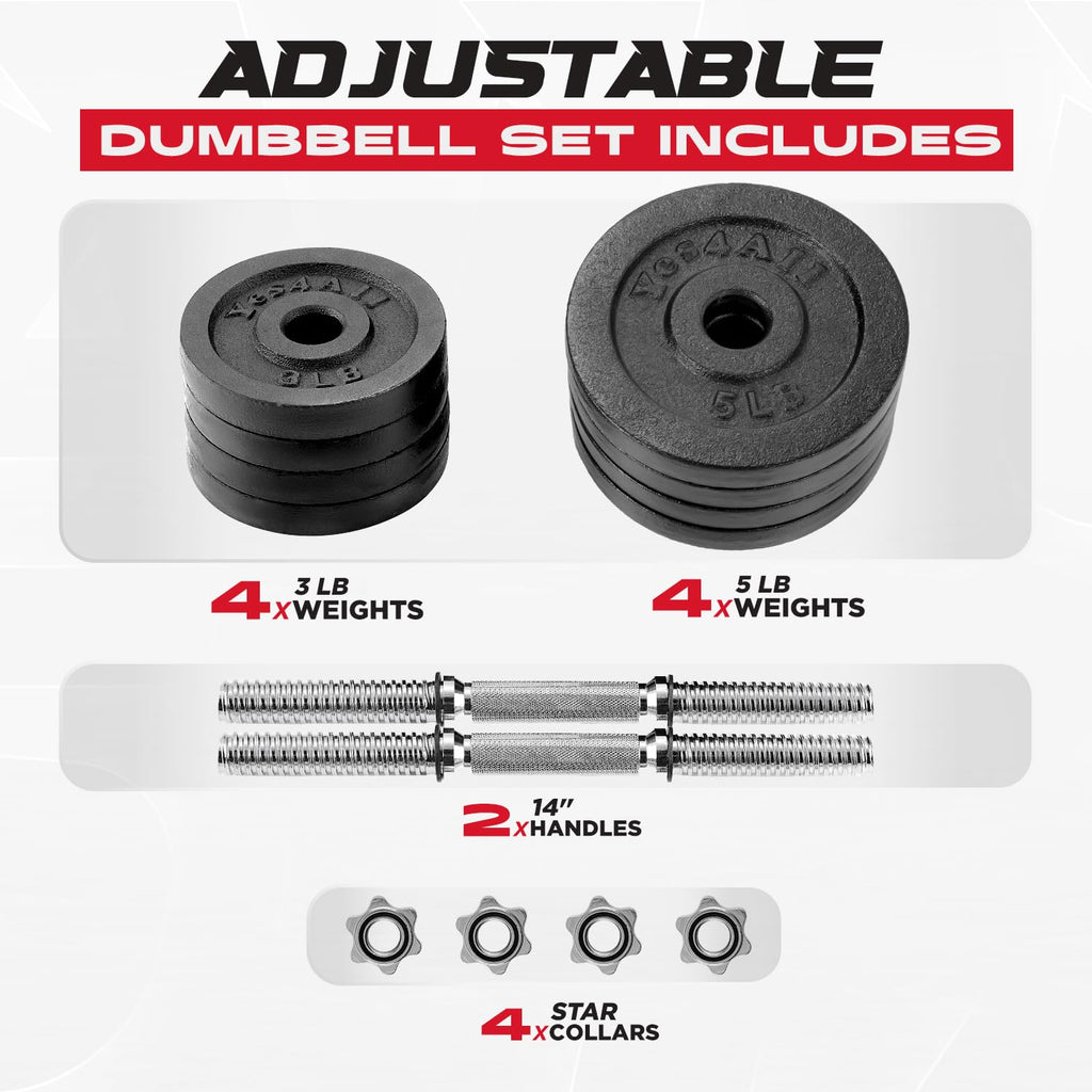 Adjustable Dumbbell Set with Weight Plates J924607
