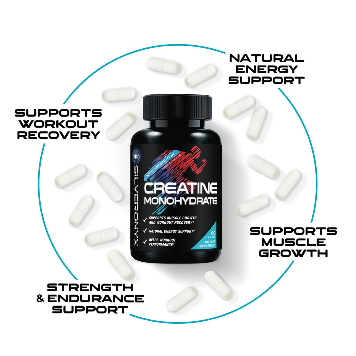 Micronized Creatine Monohydrate 3000mg 60 Capsules G31349