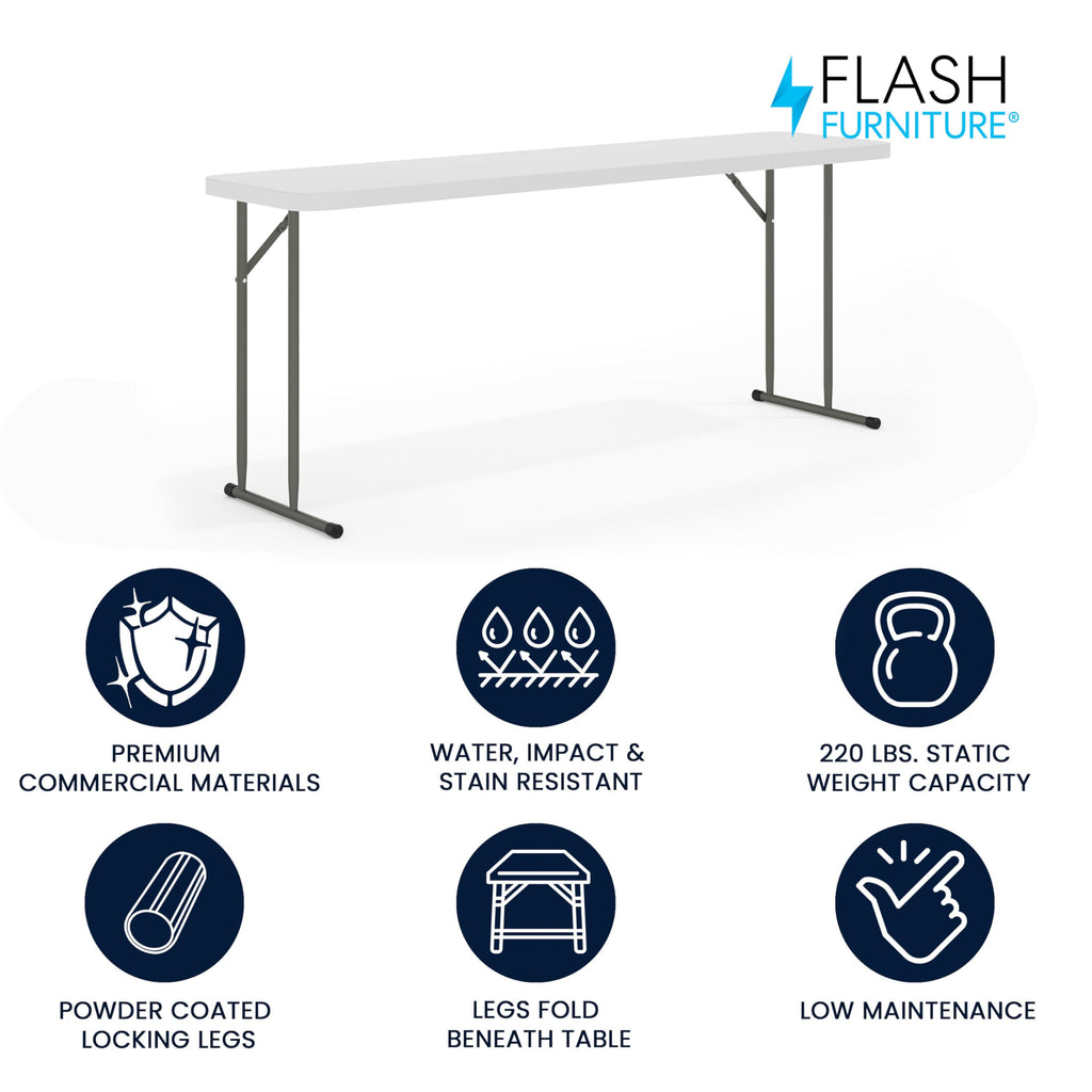 6 ft Plastic Folding Training Table K9743