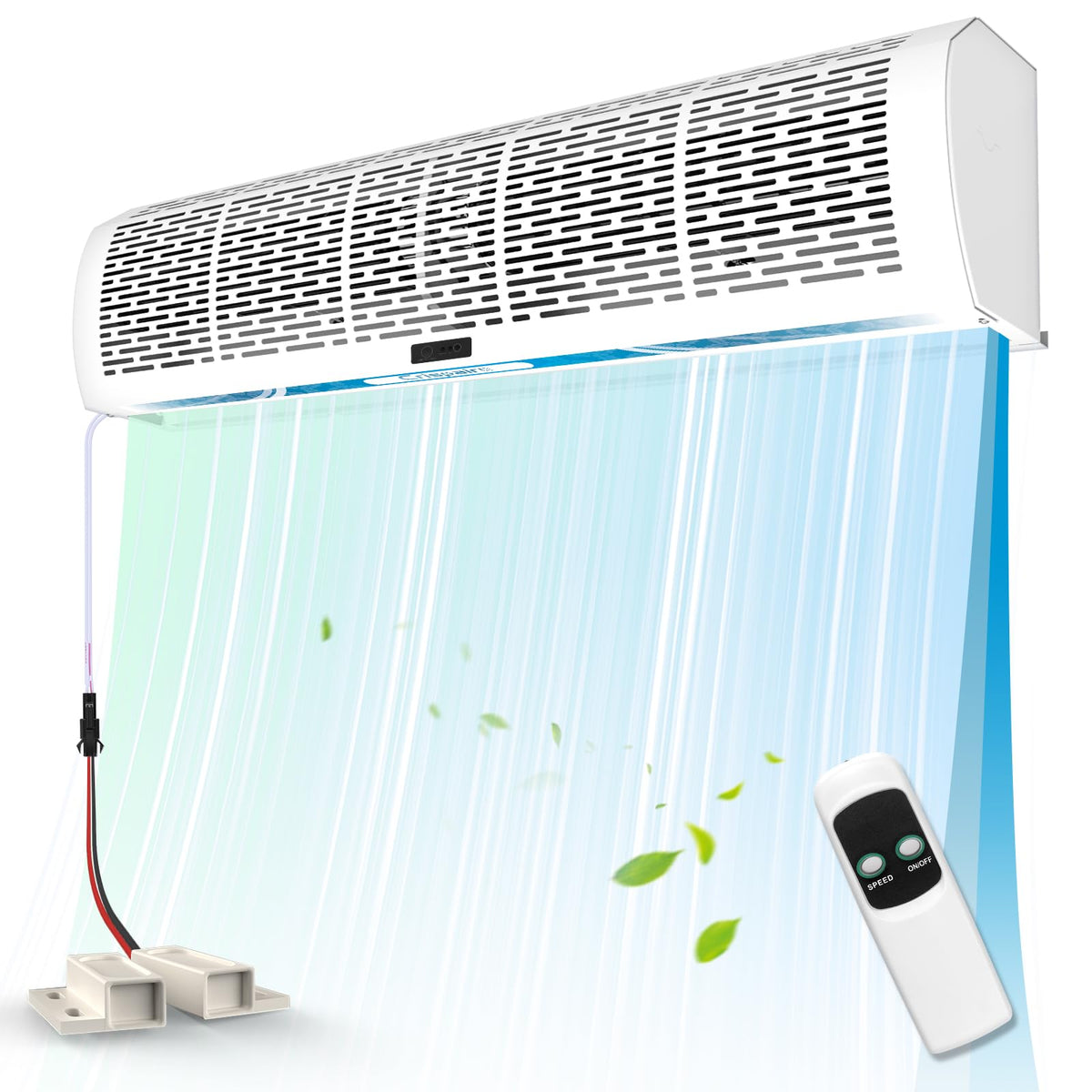 40-Inch Commercial Air Curtain, Dual Speed, Magnetic Door Switch, White B791319