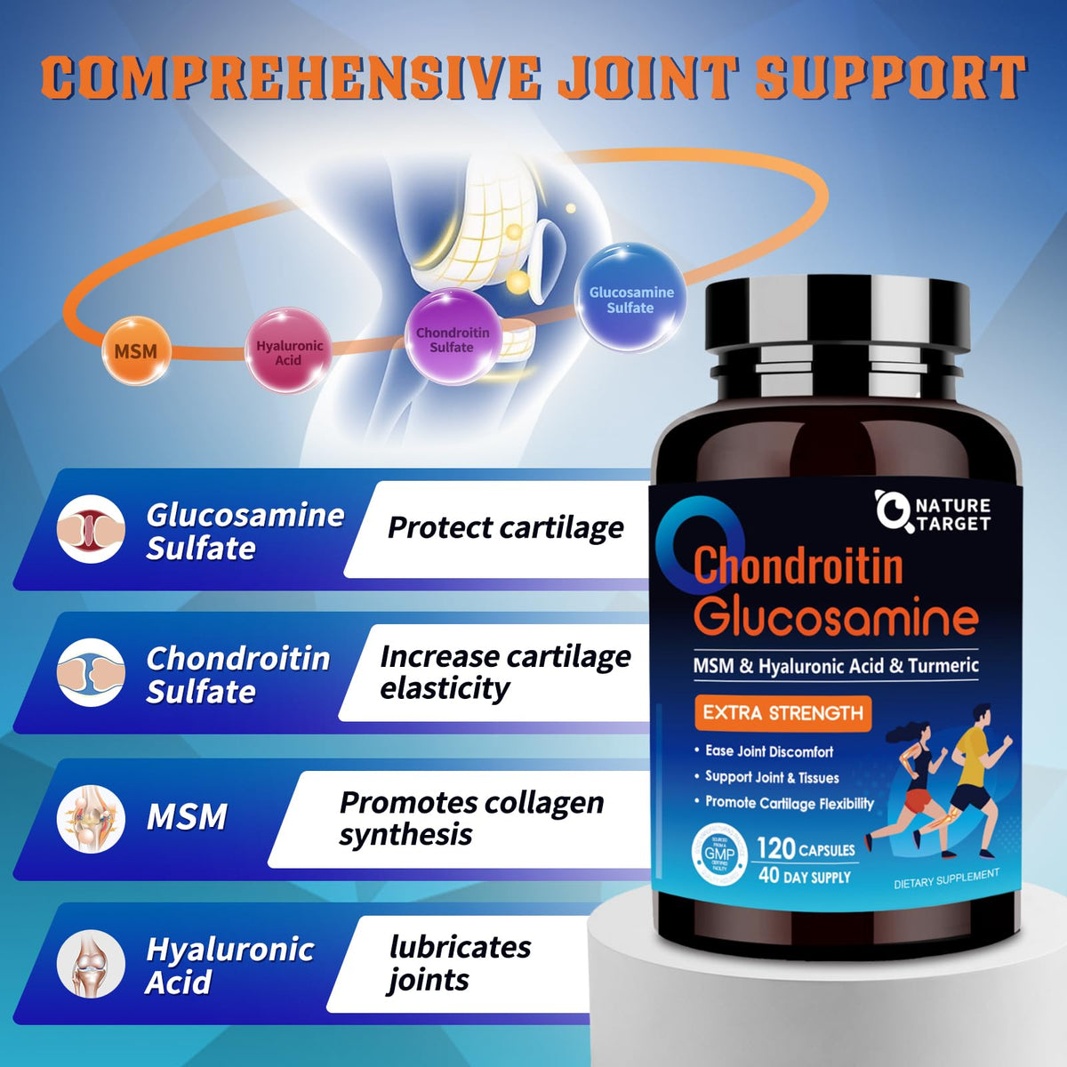 Probiotics with Glucosamine Chondroitin MSM Joint Support Supplement H6447