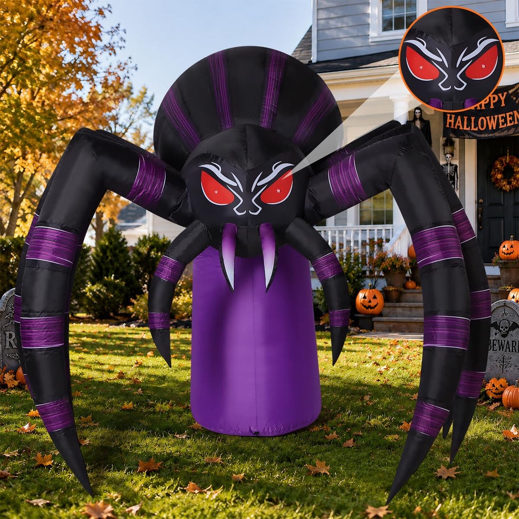 7 FT Inflatable Spider Outdoor Decoration with LED Lights D585837