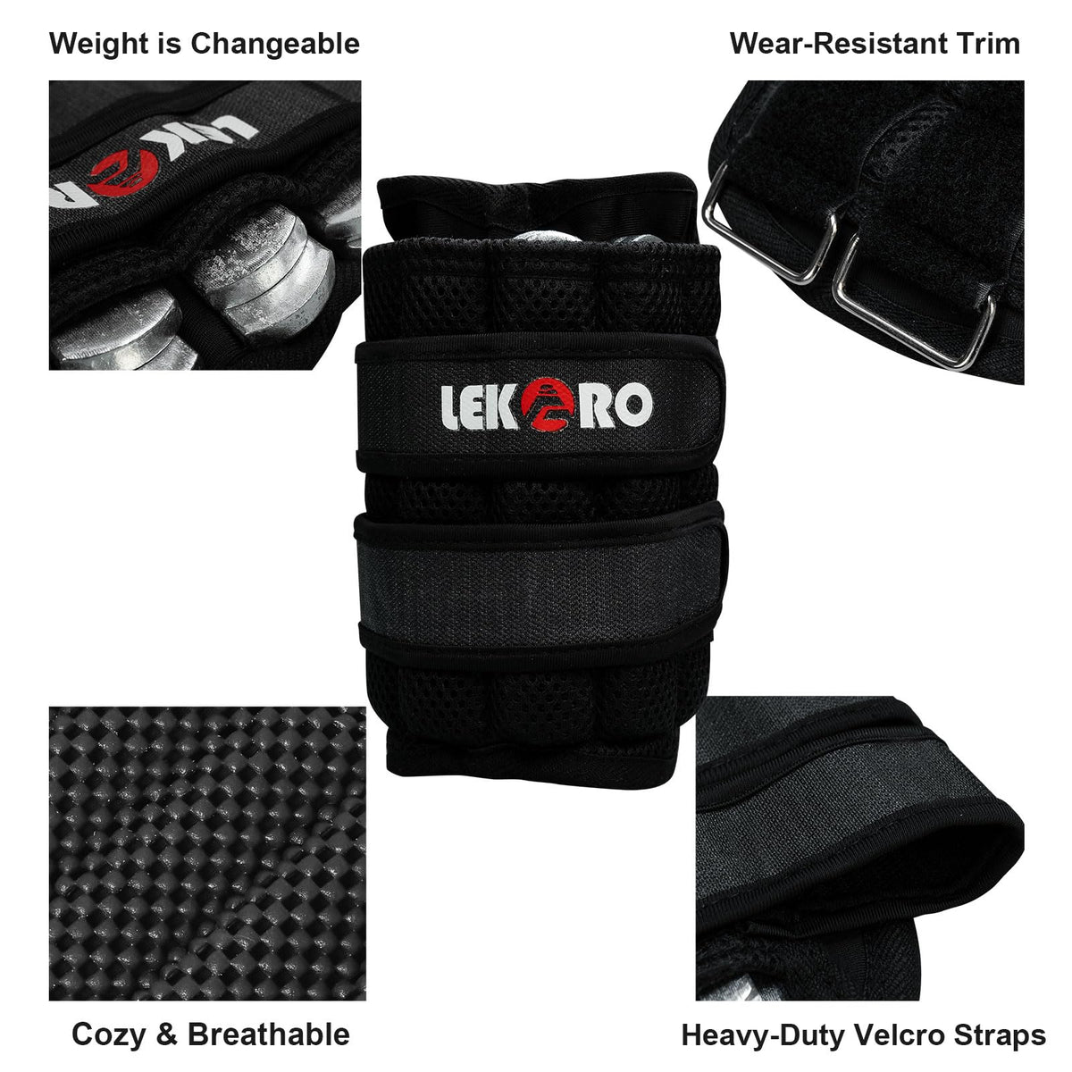 Ankle Weights Wrist Weights, 1 Pair Adjustable Removable Steel B15839