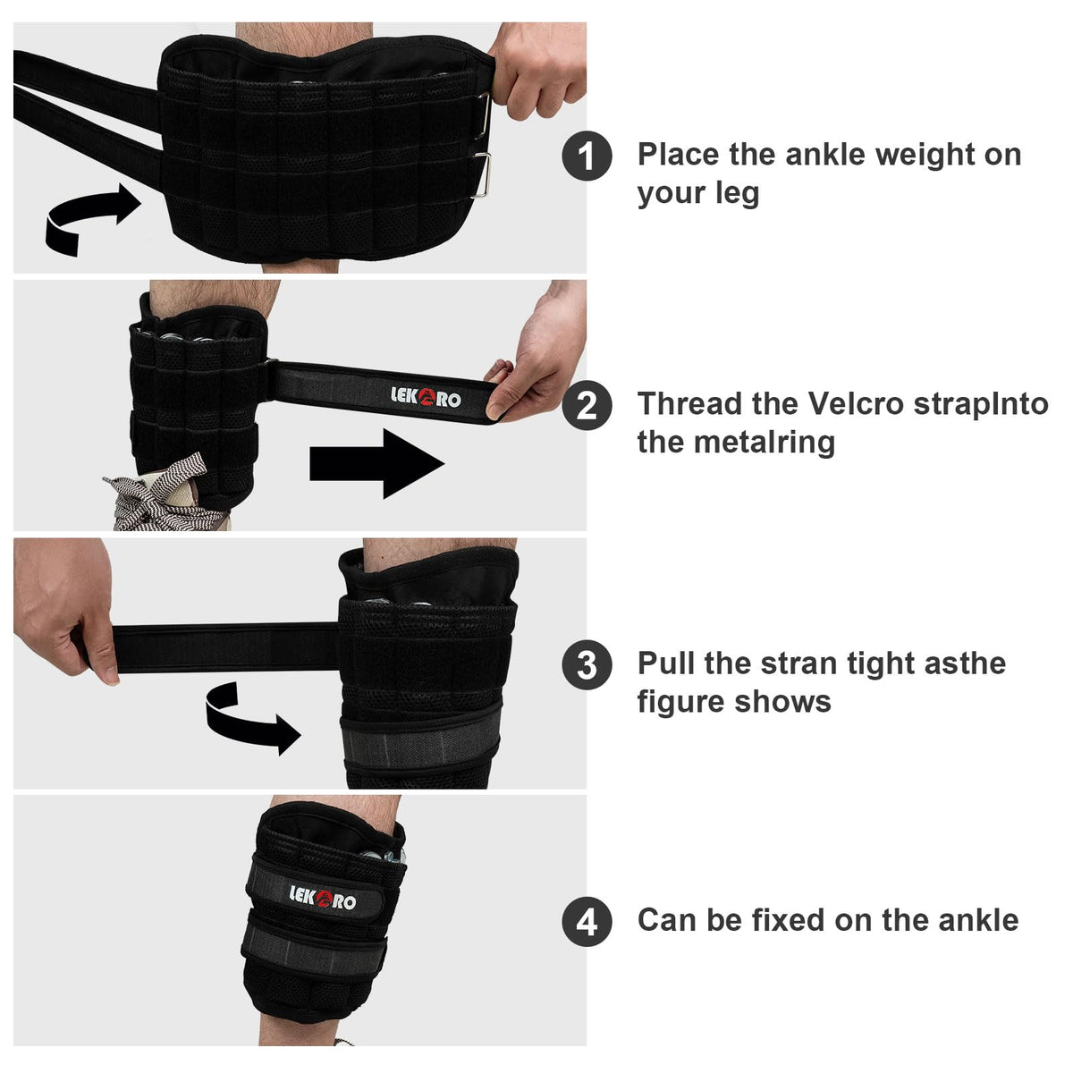 Ankle Weights Wrist Weights, 1 Pair Adjustable Removable Steel B15839