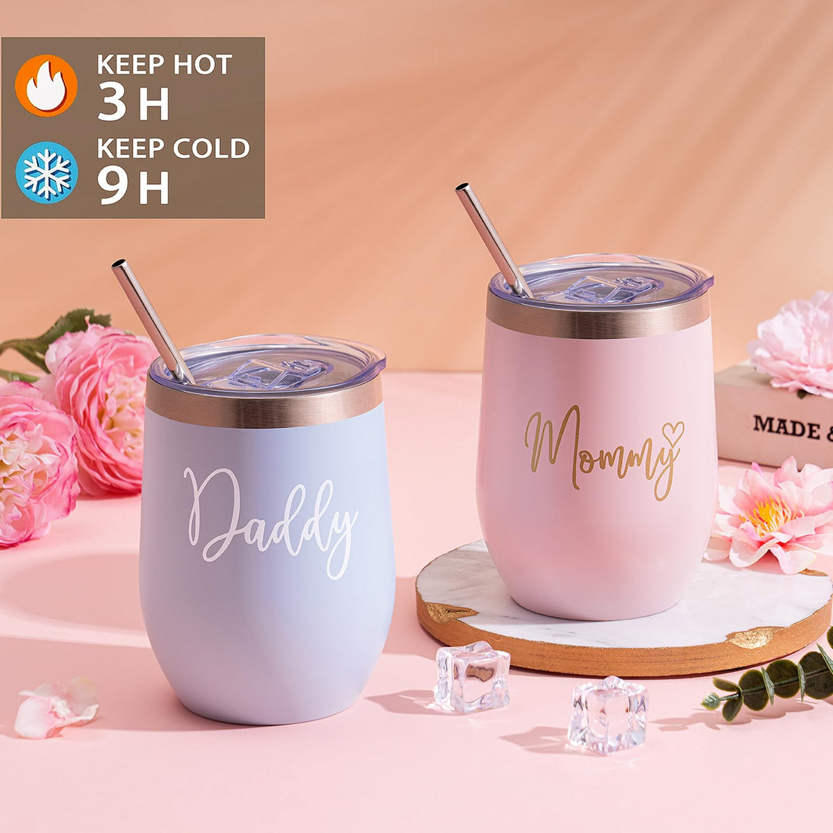 New Mom Gift Basket with Baby Clothes & Tumblers C6596