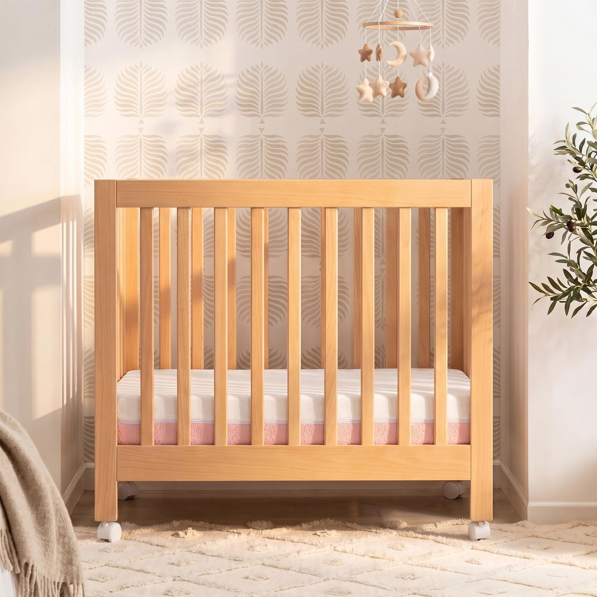Mini Crib Mattress 2-Stage Firmness 38x24x4 Inch O395743