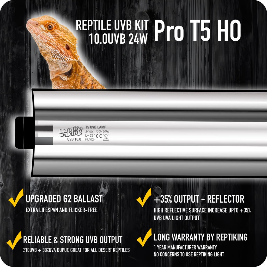24W T5 10.0 UVB Reptile Light Fixture and Tube Kit K54398