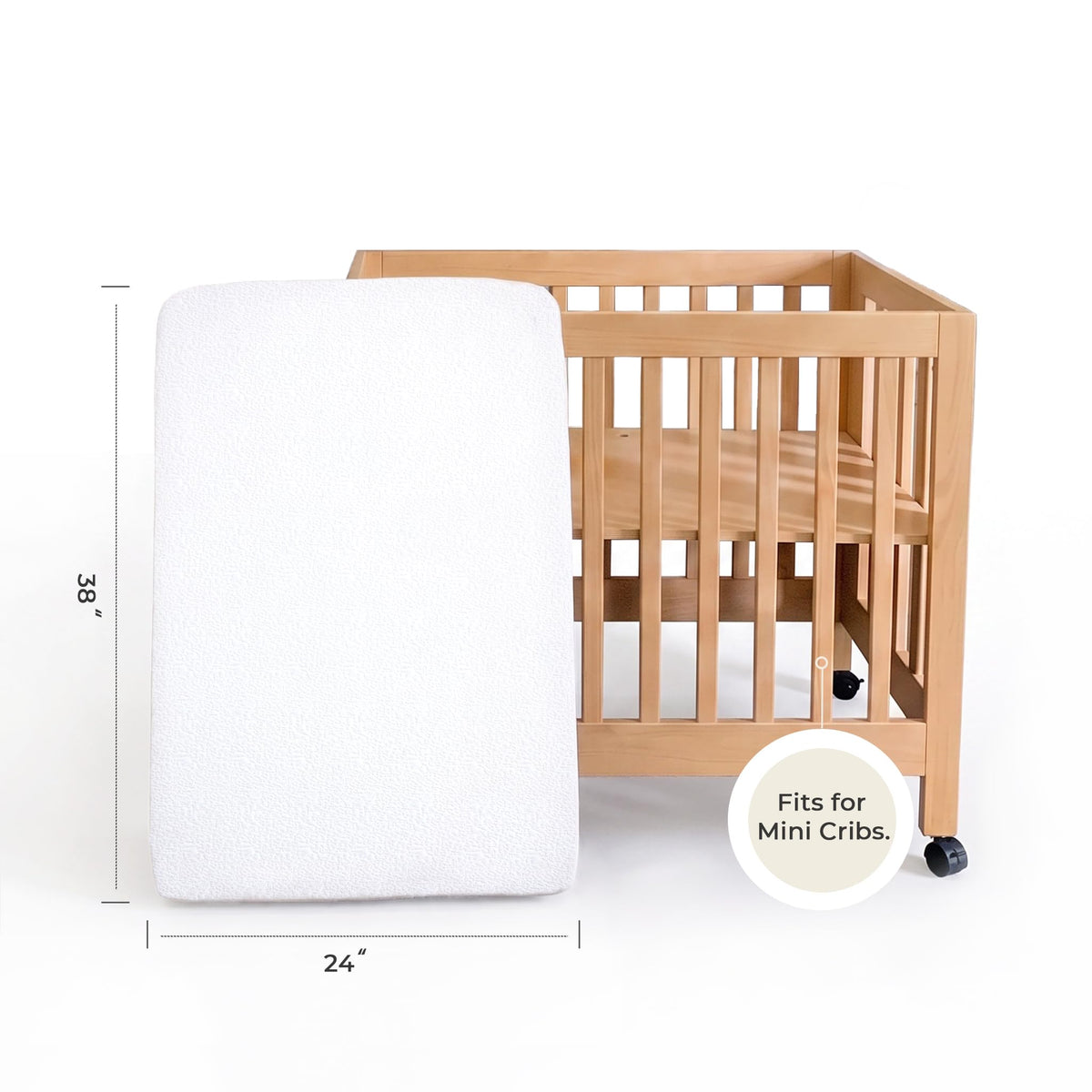 Mini Crib Mattress 2-Stage Firmness 38x24x4 Inch O395743