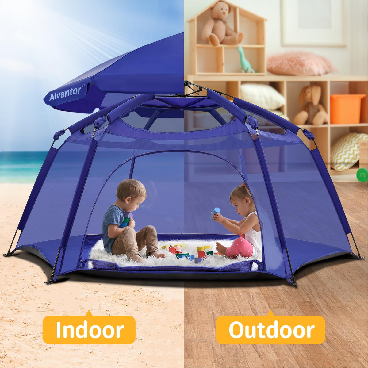 Portable Baby Playpen with Mesh D819