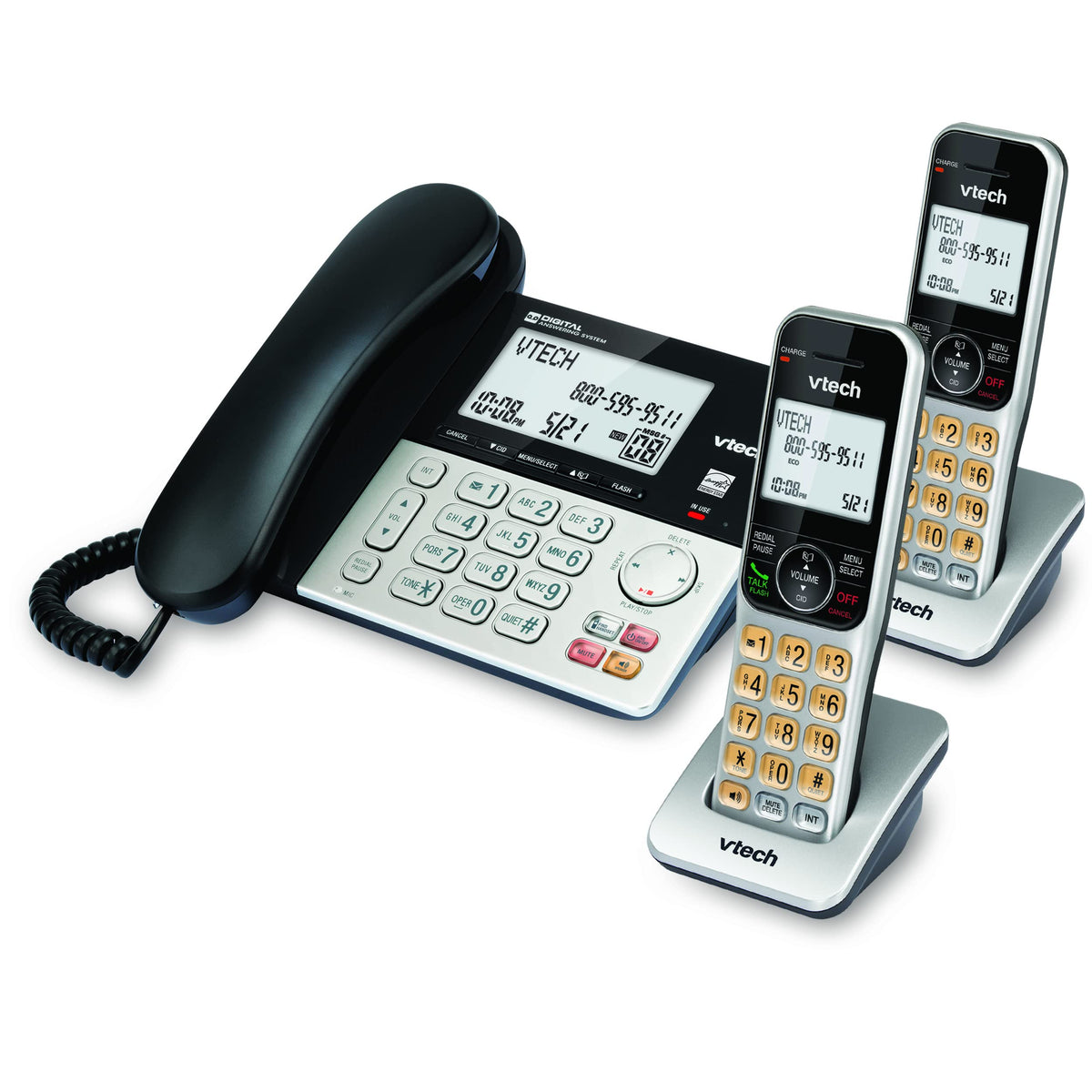 Corded/Cordless Phone System with 2 Handsets I537