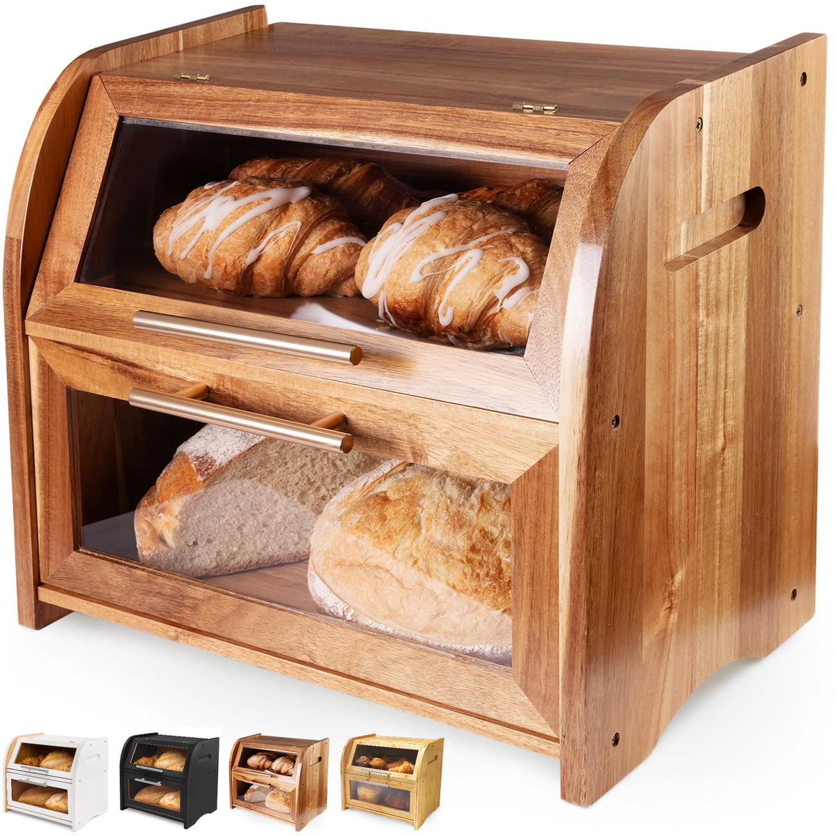 Acacia Wooden Bread Box G88150