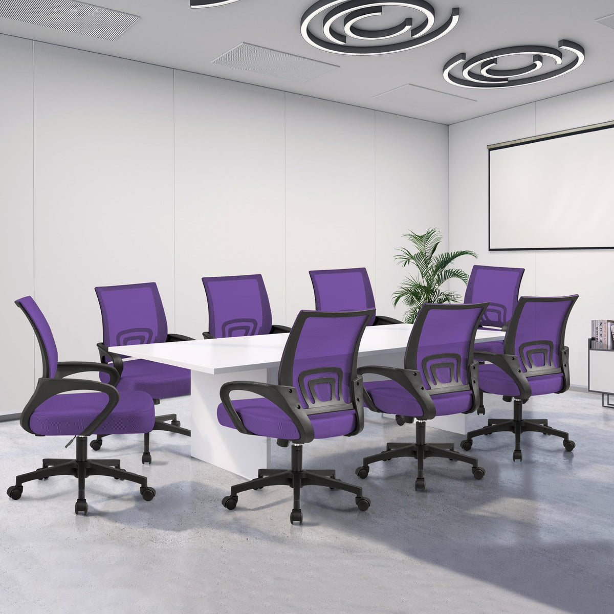 Purple Adjustable Swivel Mesh Office Chair N423156