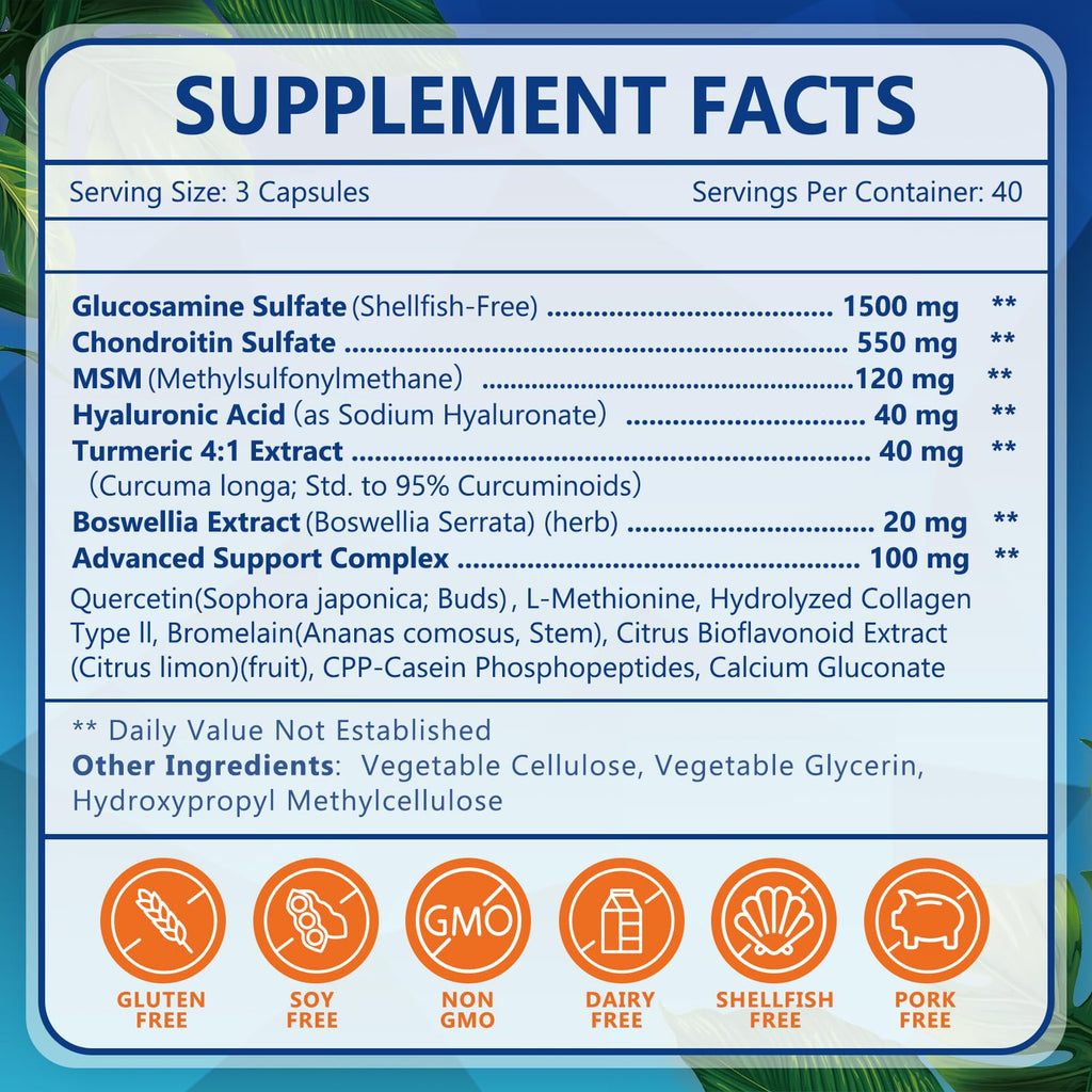Probiotics with Glucosamine Chondroitin MSM Joint Support Supplement H6447