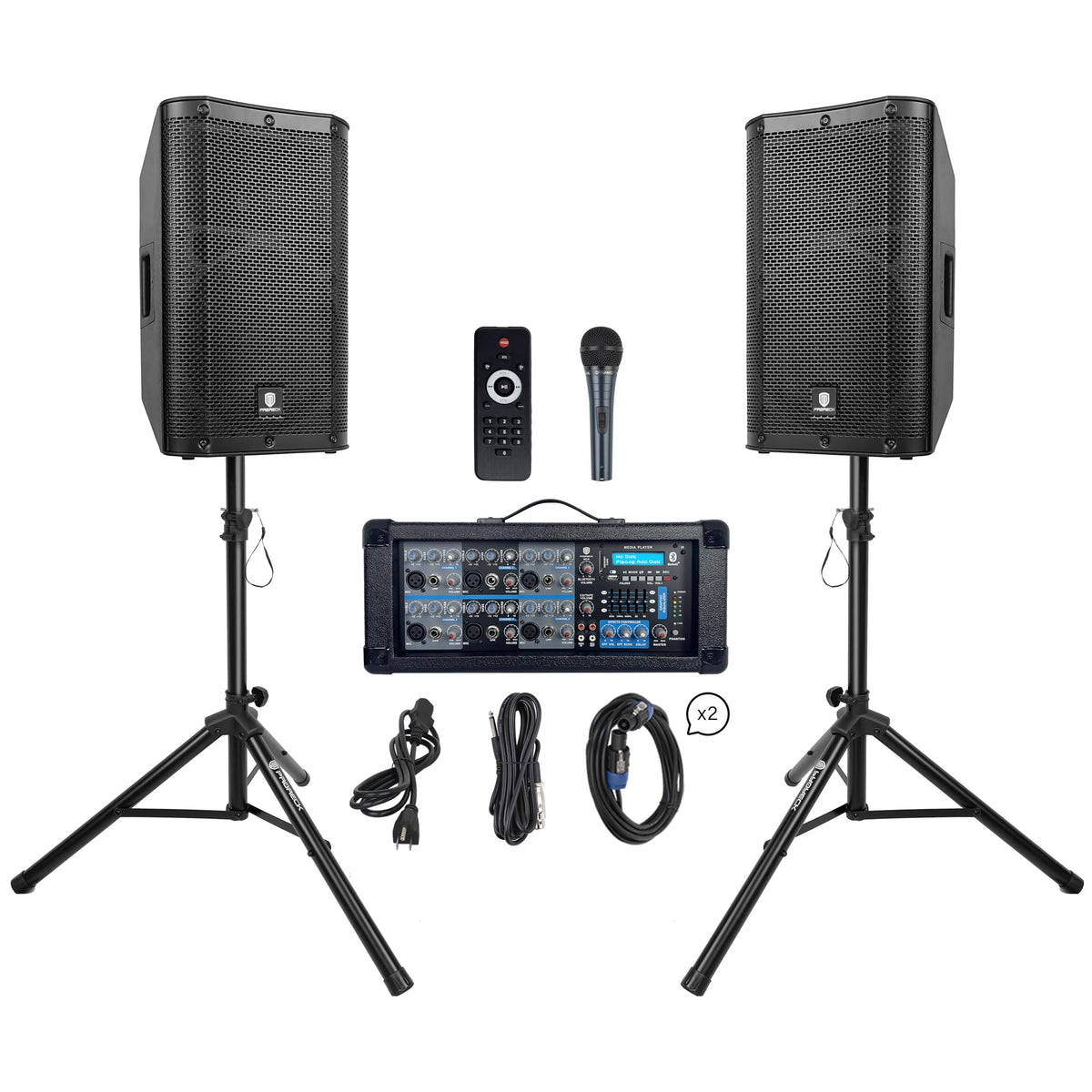 2000W Bluetooth PA Speaker System with 6-Channel Powered Mixer Z253311