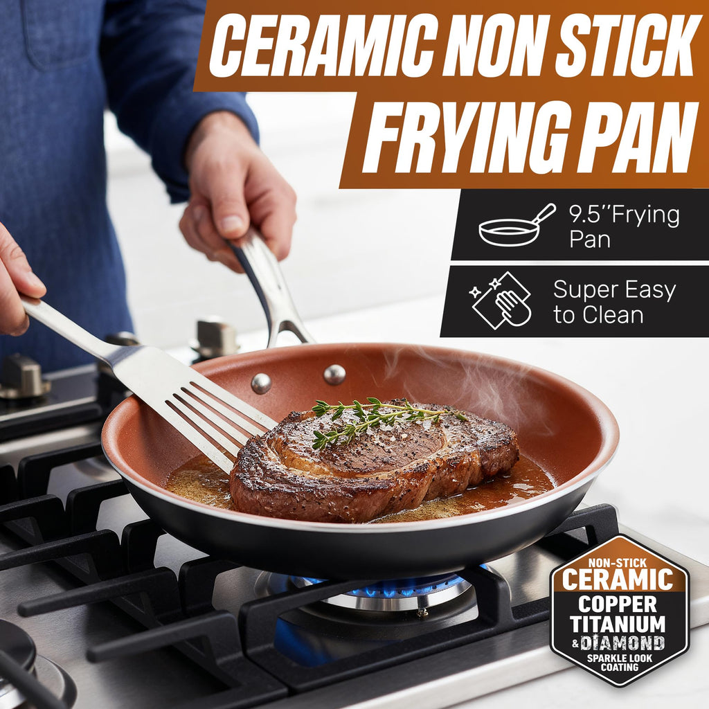 12 Pc Titanium Ceramic Nonstick Cookware Set A48383
