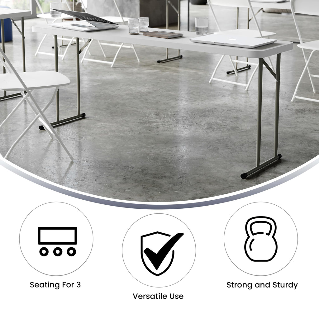 6 ft Plastic Folding Training Table K9743