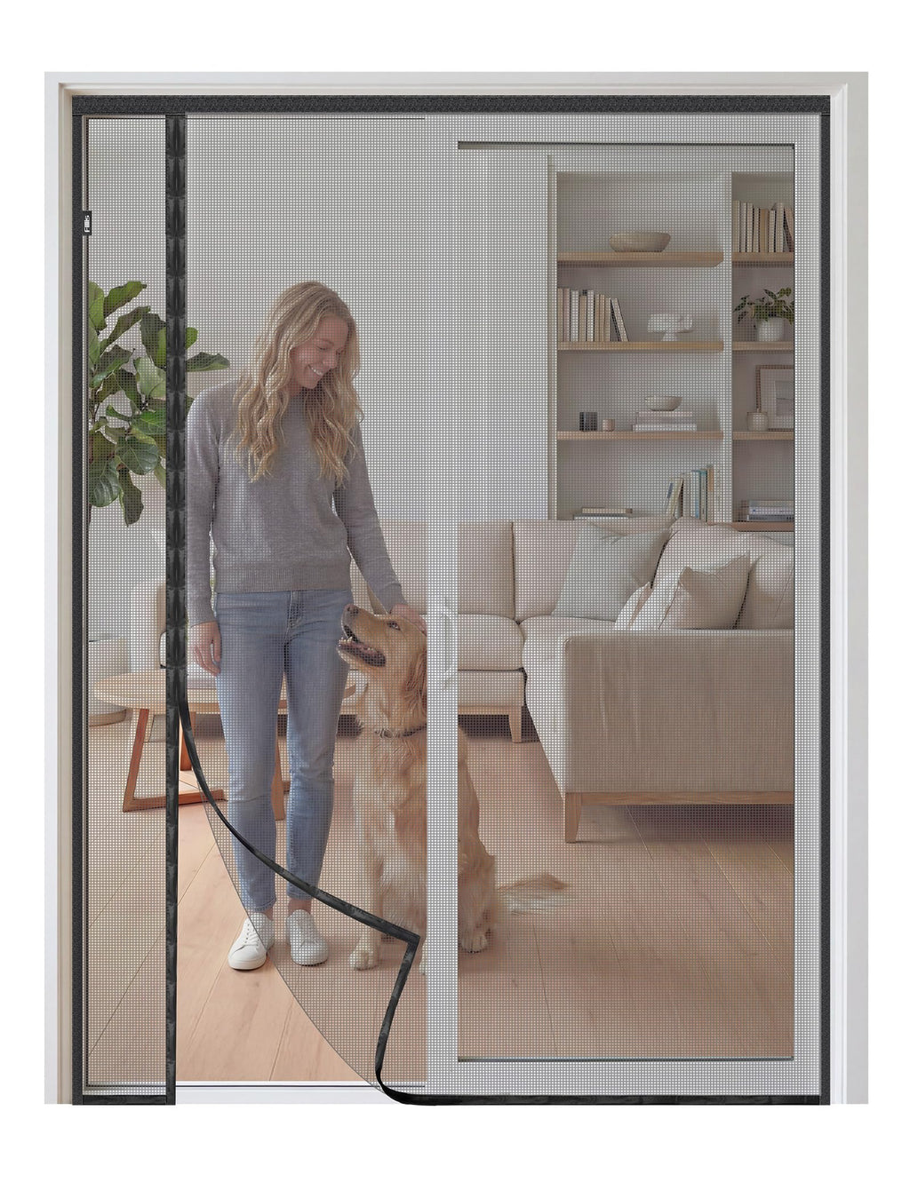 Magnetic Screen Door 72 x 80 Inch Fiberglass Mesh M4387