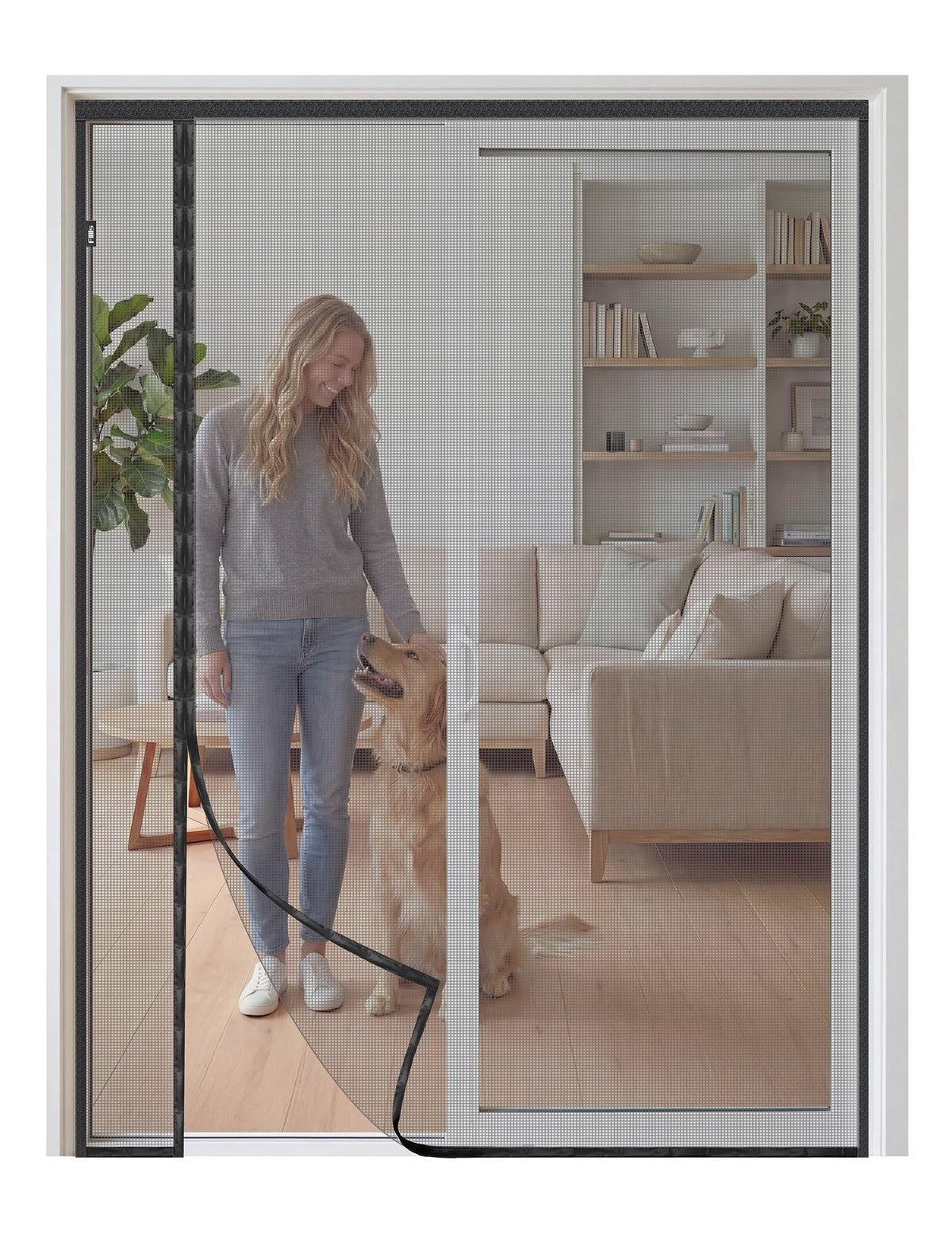 Magnetic Screen Door 72 x 80 Inch Fiberglass Mesh M4387