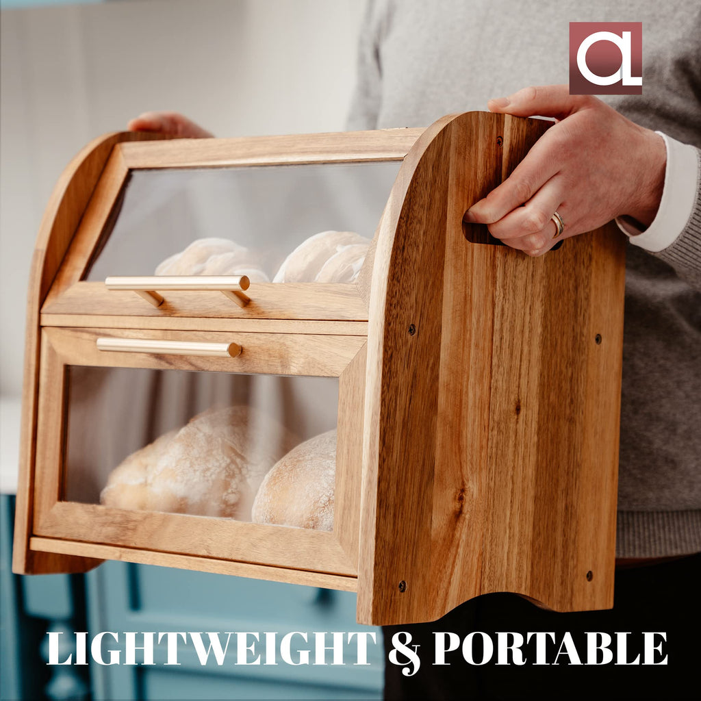 Acacia Wooden Bread Box G88150
