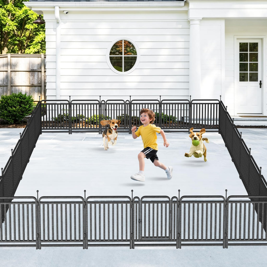 Dog Playpen Outdoor Silver 32'' 16 Panels 2 Gates O316241