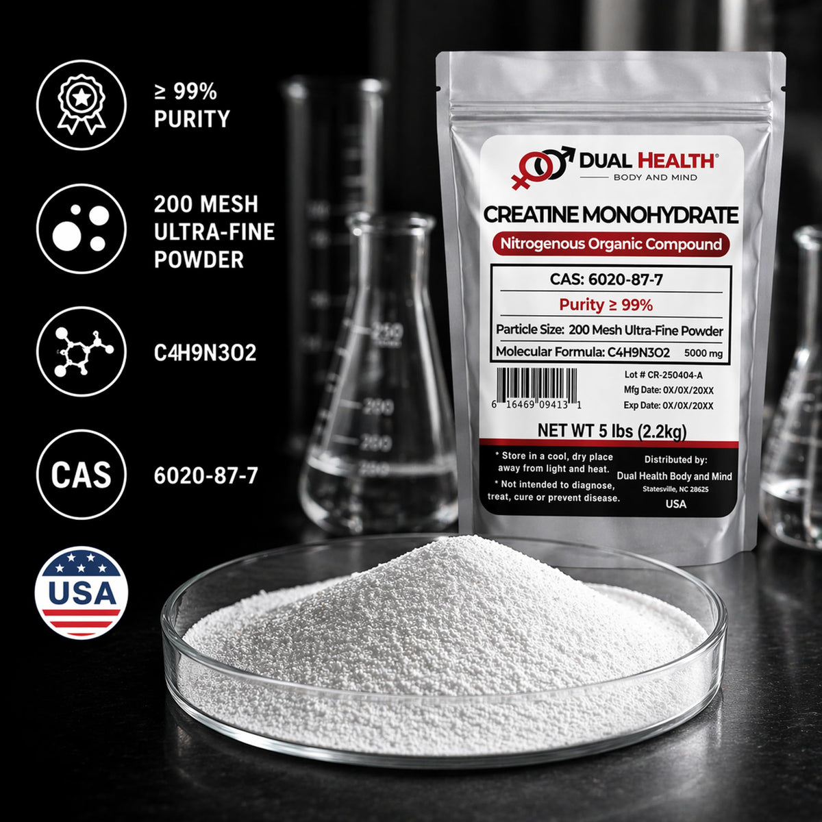 Micronized Creatine Monohydrate Powder 1 lb H724