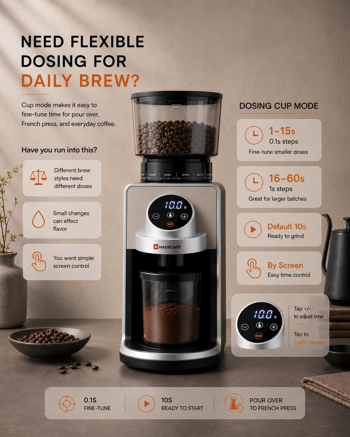 Electric Burr Coffee Grinder with 51 Grind Settings J668