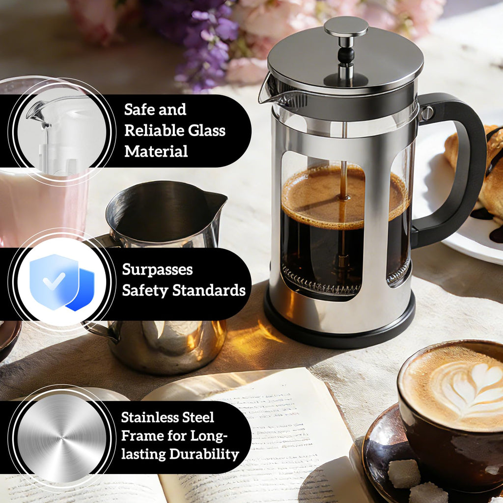34oz Heat Resistant Glass Stainless Steel French Press Coffee Maker X60283