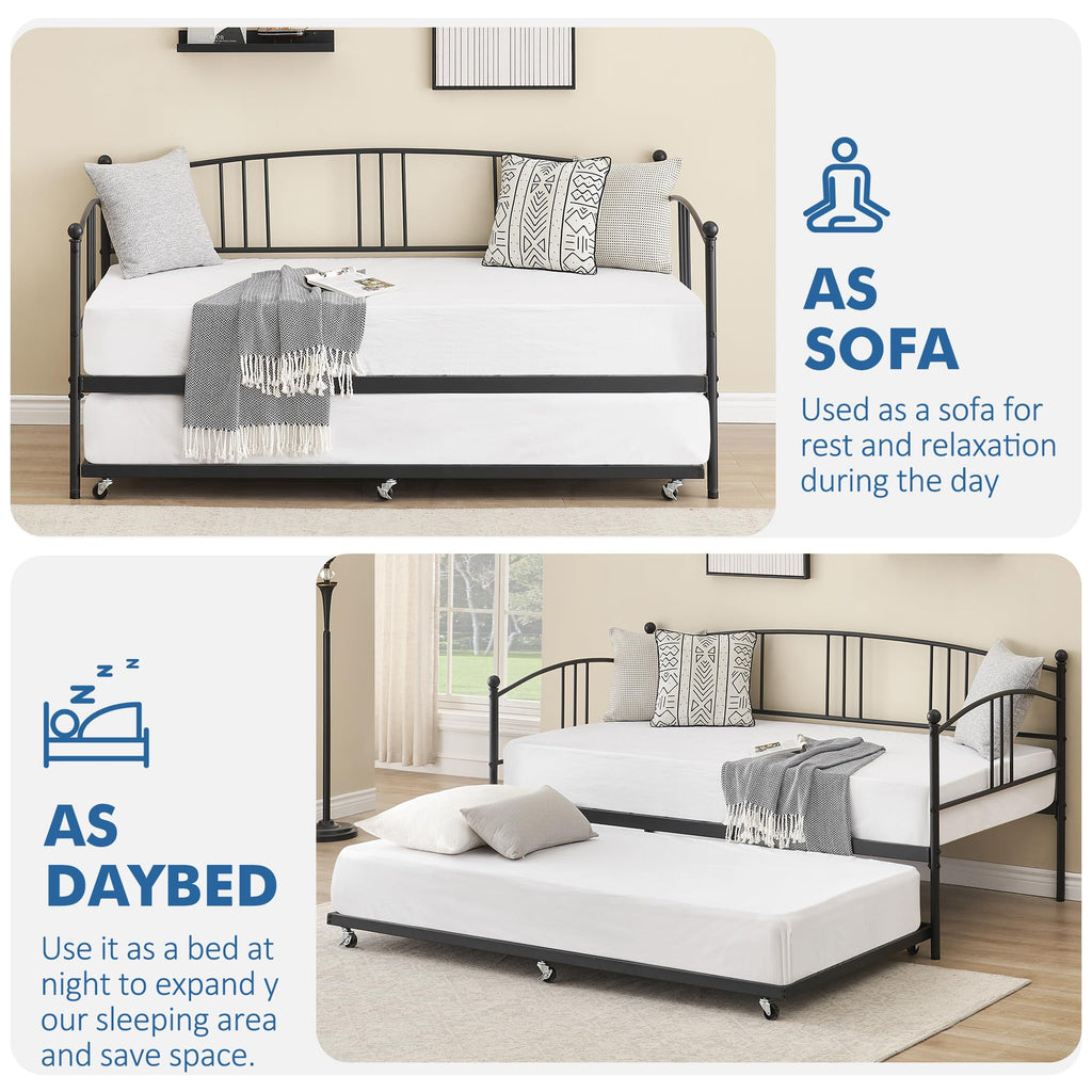 Twin Metal Daybed with Trundle L977