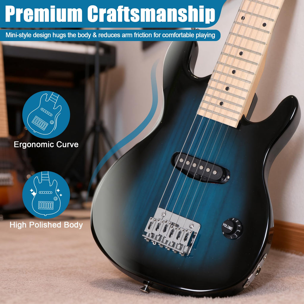 30 Inch Blue Electric Guitar Kit with Amplifier D689