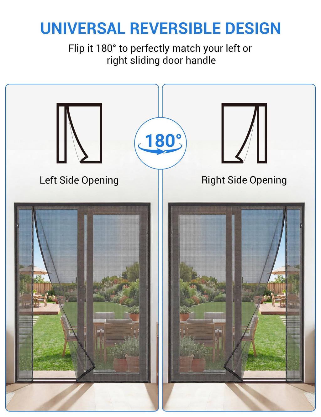 Magnetic Screen Door 72 x 80 Inch Fiberglass Mesh M4387