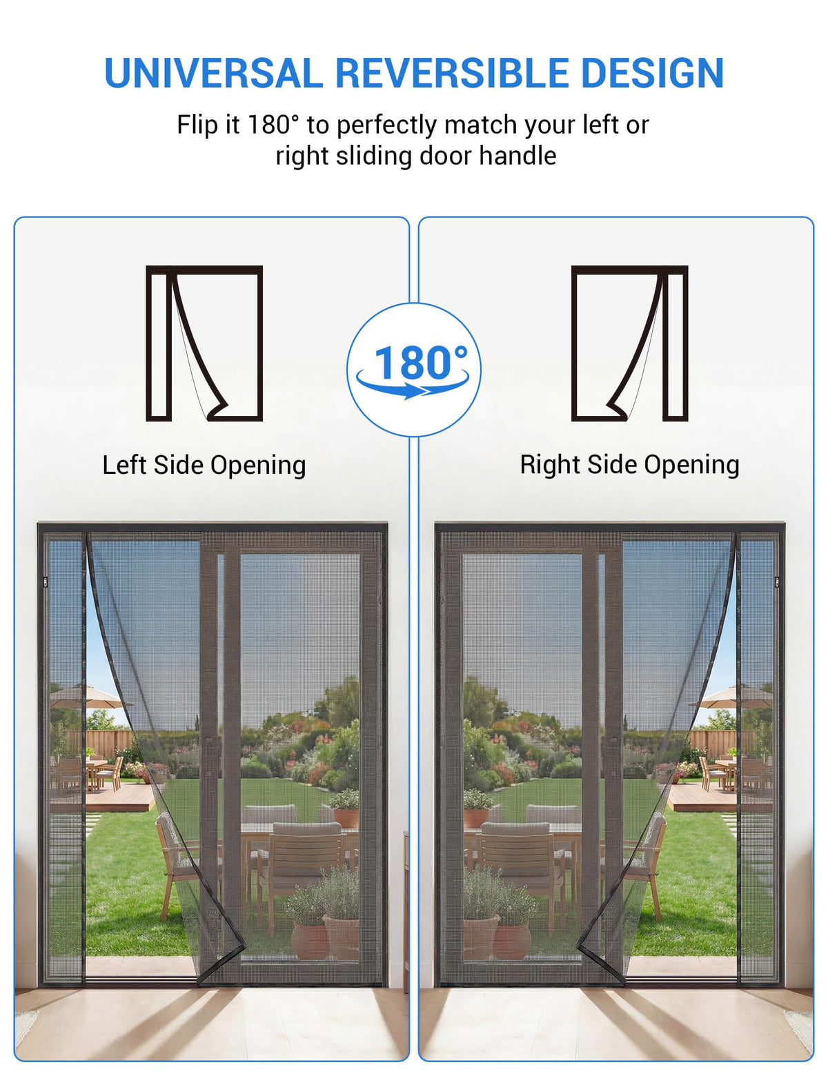 Magnetic Screen Door 72 x 80 Inch Fiberglass Mesh M4387