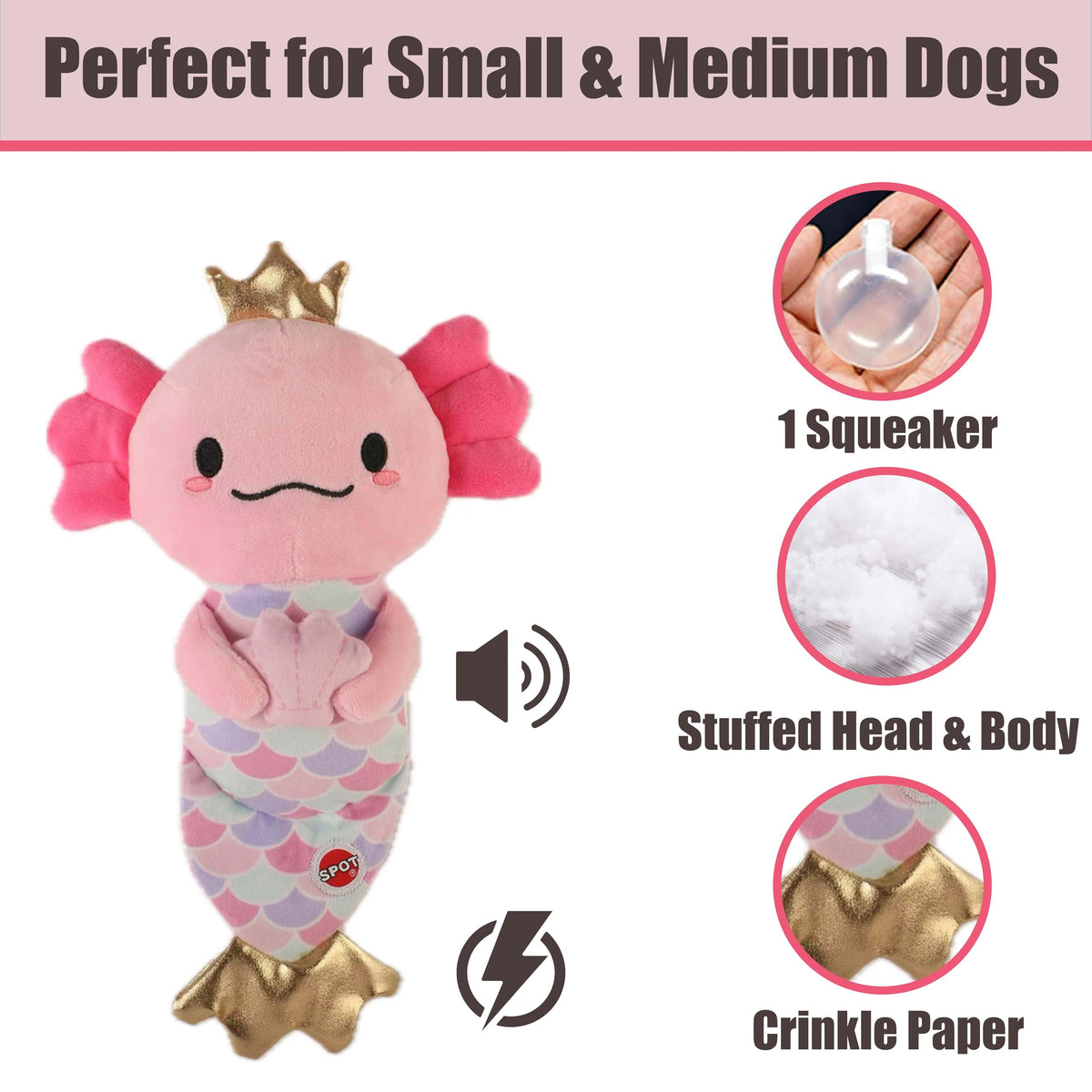 10″ Soft Plush Dog Toy with Squeaker G726