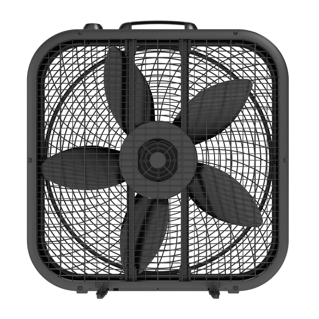 20-Inch Classic Box Fan, Three-Speed, Quiet, Tabletop with Carrying Handle, White F950