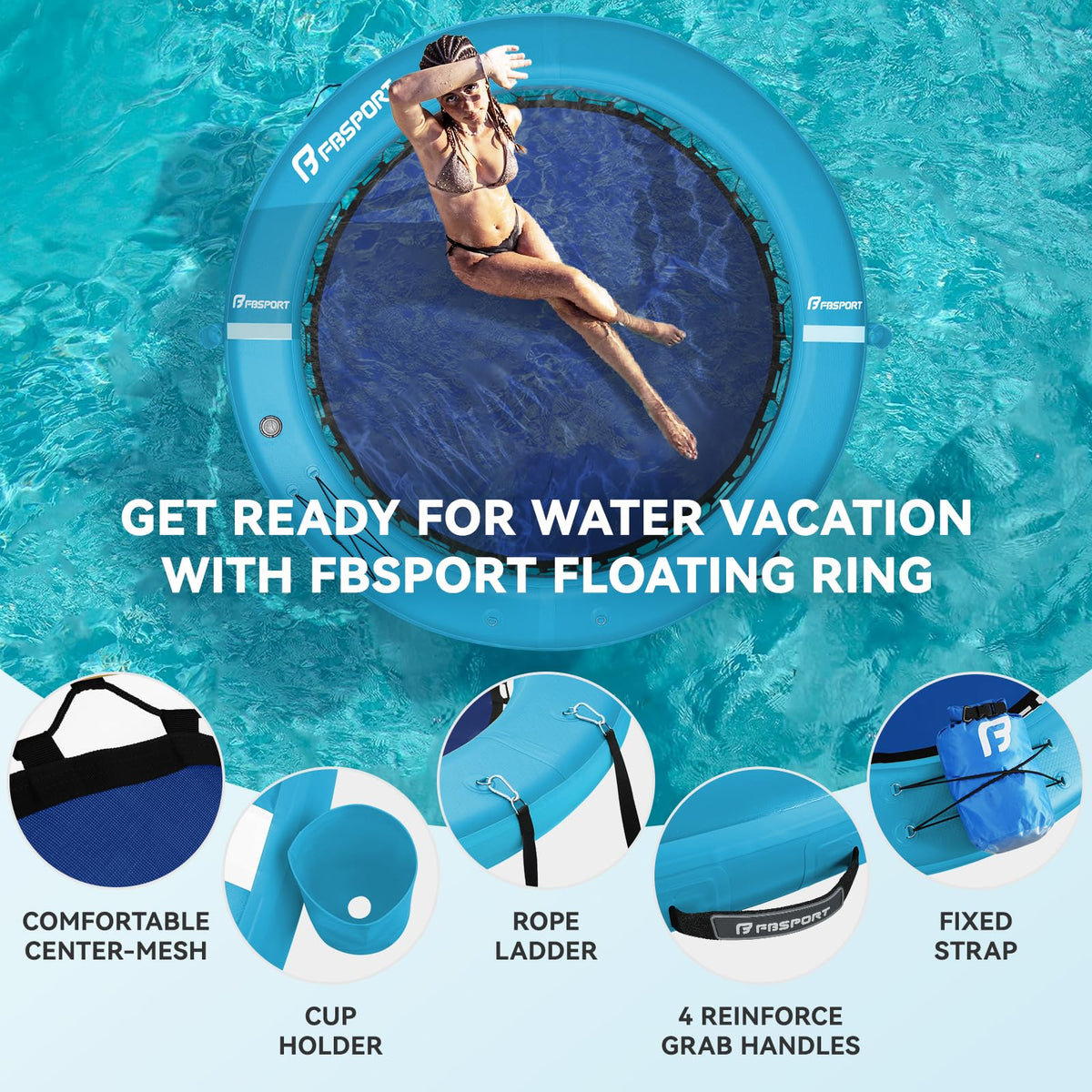 Inflatable Water Hammock Floating Ring O557