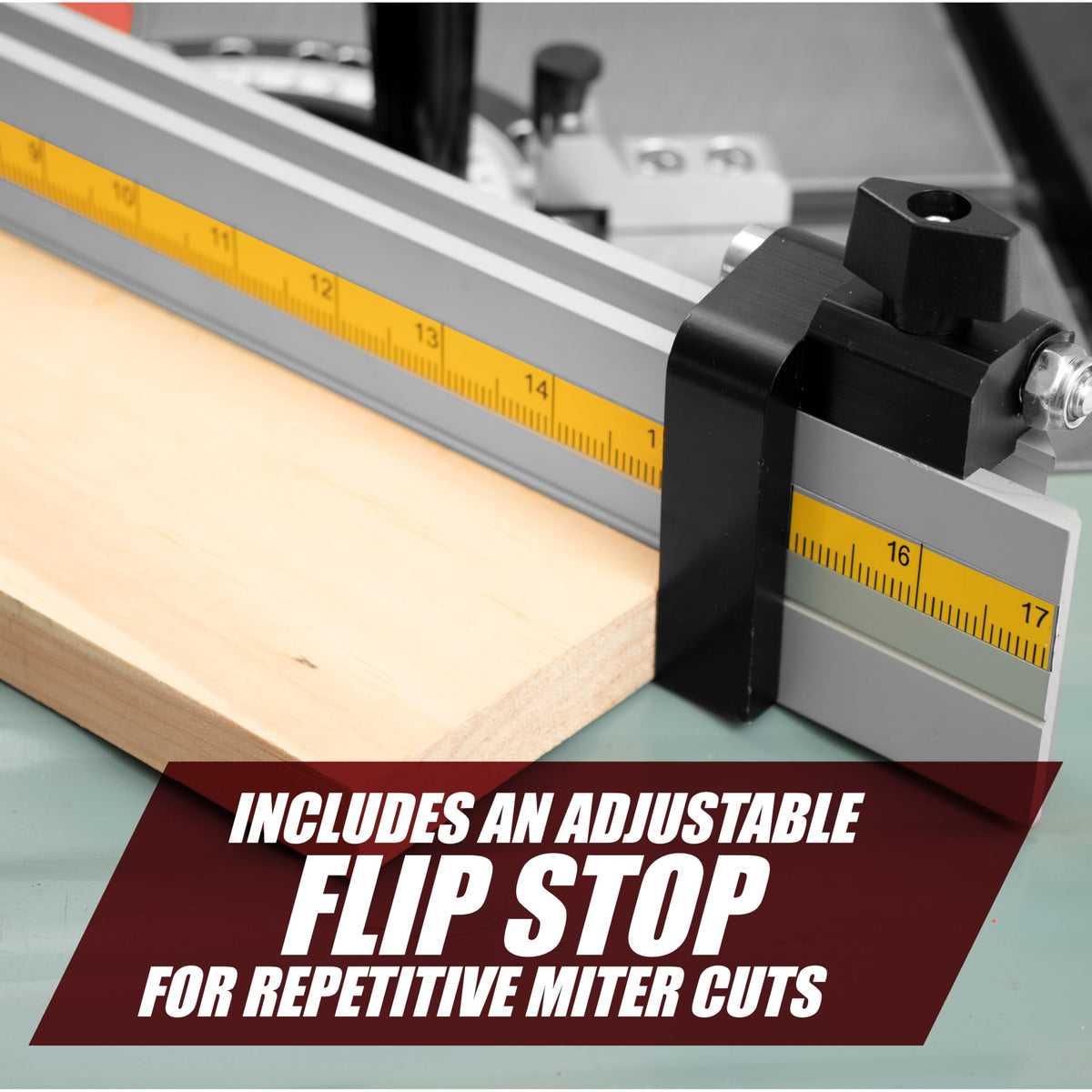 Aluminum Miter Gauge Fence with Flip Stop L65670