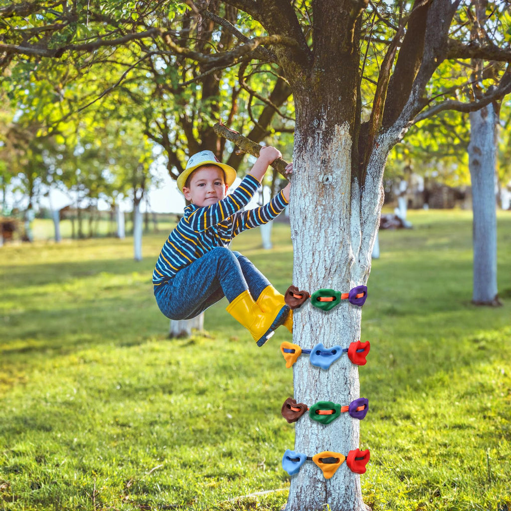 18 Pcs Tree Climbing Holds with 6 Ratchet Straps X2033