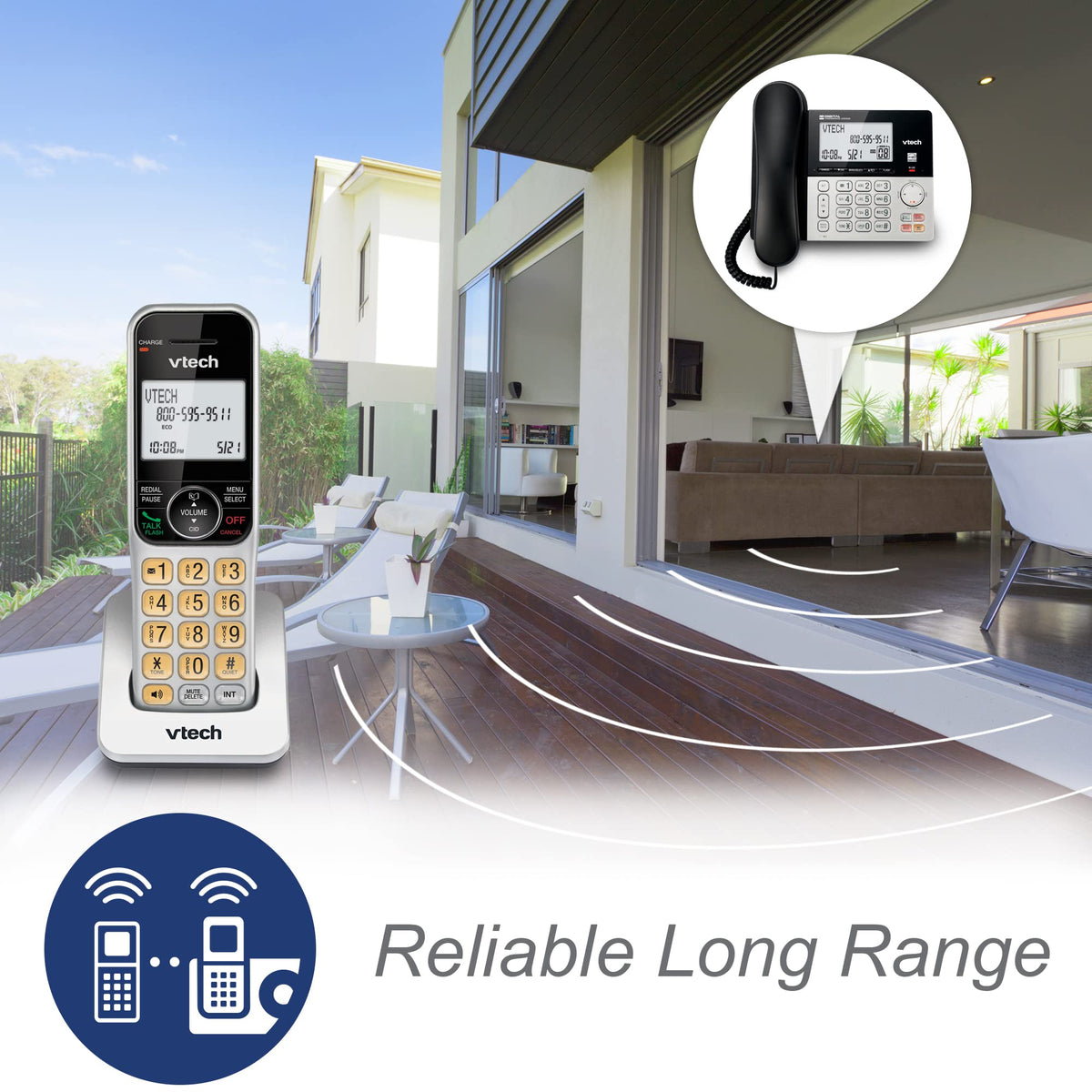 Corded/Cordless Phone System with 2 Handsets I537