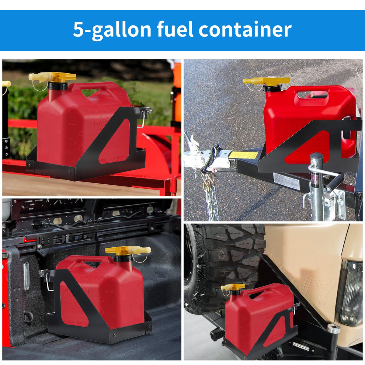 5 Gallon Gas Can Holder with Anti-Theft Lock R850