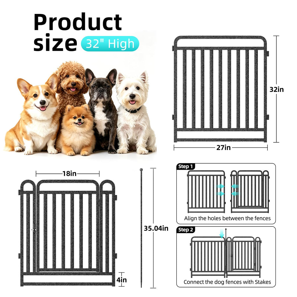 Dog Playpen Outdoor Silver 32'' 16 Panels 2 Gates O316241