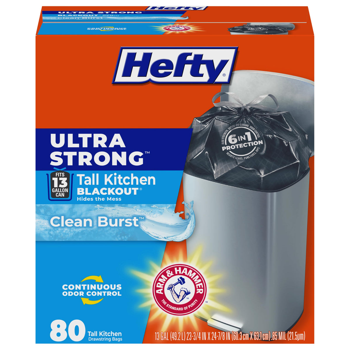 13 Gal Black Kitchen Trash Bags 80ct A3952