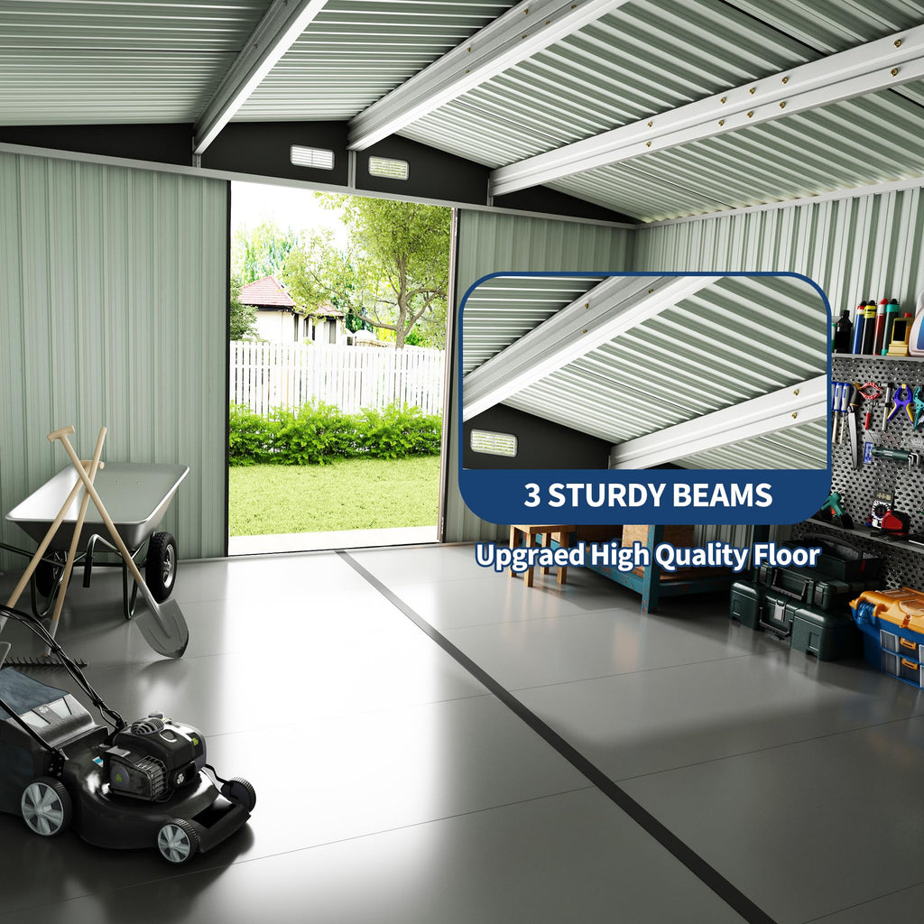 10x14 ft Metal Outdoor Storage Shed E94211