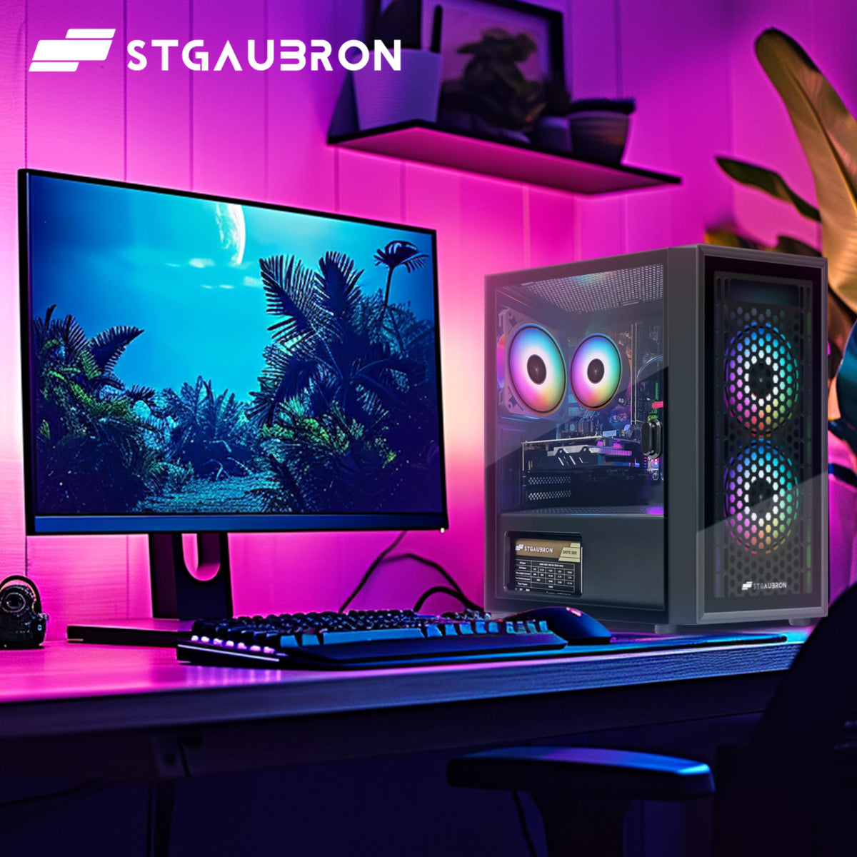 Gaming PC Bundle with 24Inch FHD LED Monitor, Intel Core i5, 16G RAM, 512G SSD V794014