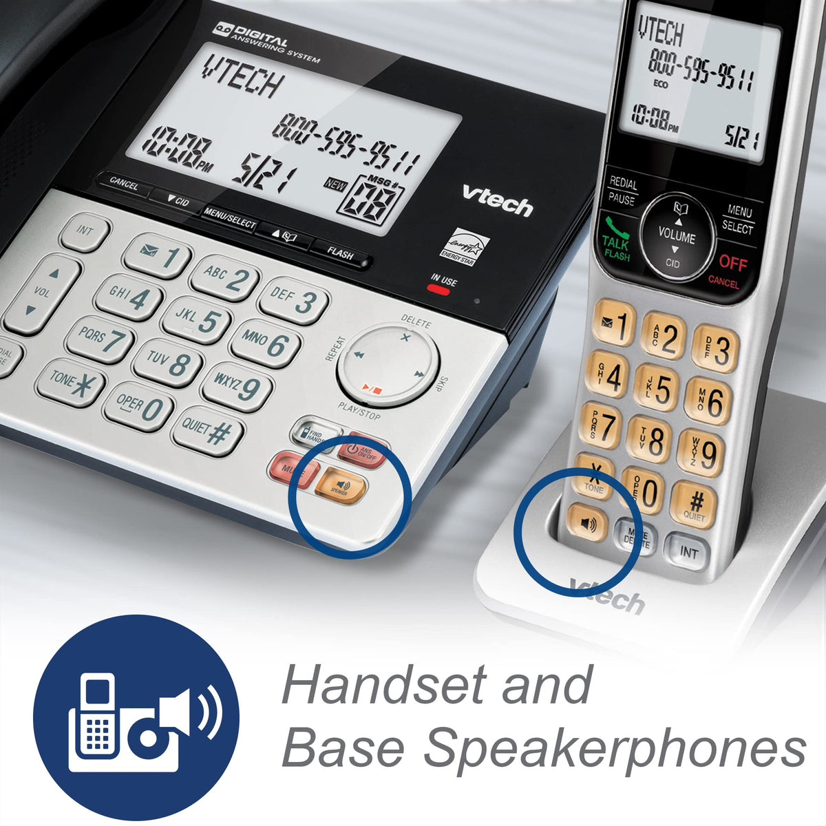 Corded/Cordless Phone System with 2 Handsets I537