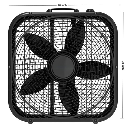 20-Inch Classic Box Fan, Three-Speed, Quiet, Tabletop with Carrying Handle, White F950