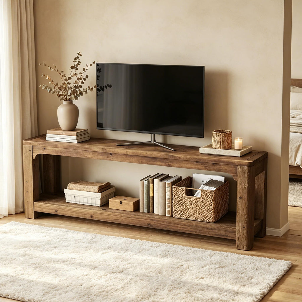 63" Solid Wood TV Stand S482
