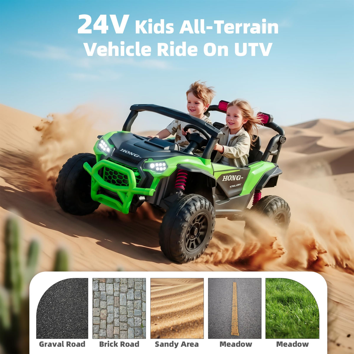 24V Two-Seater Kids UTV Off-Road Electric Car E91130
